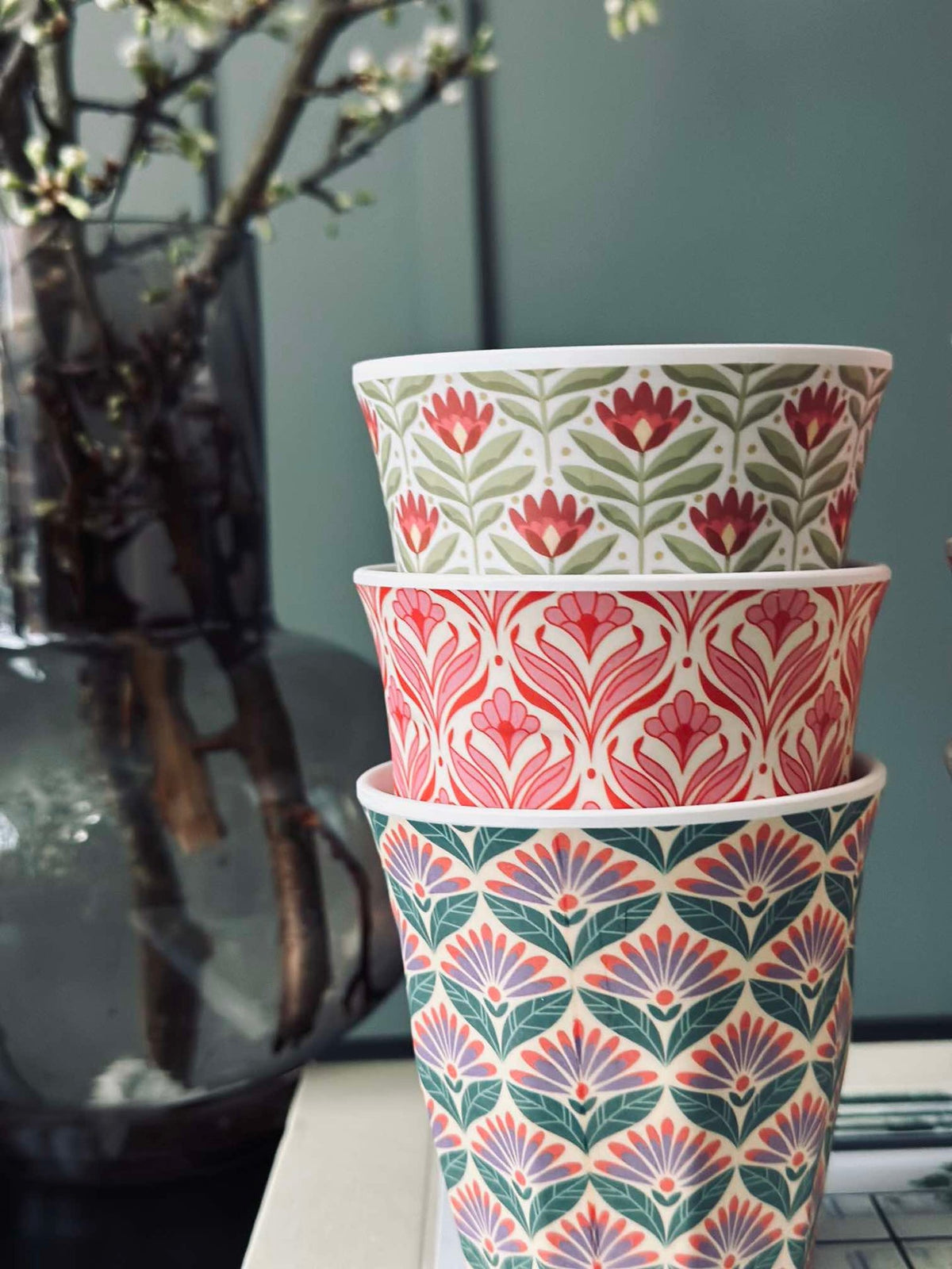 Beker Happiness Melamine - Kleurenmix