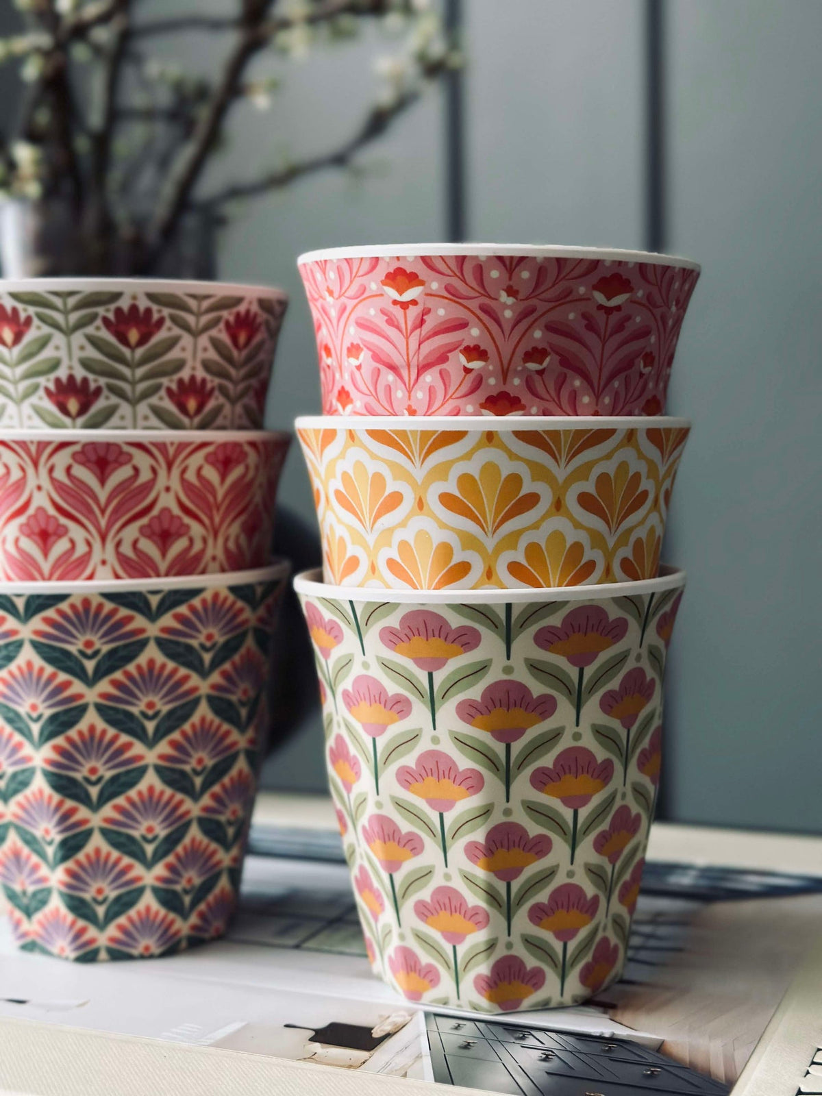 Beker Happiness Melamine - Kleurenmix