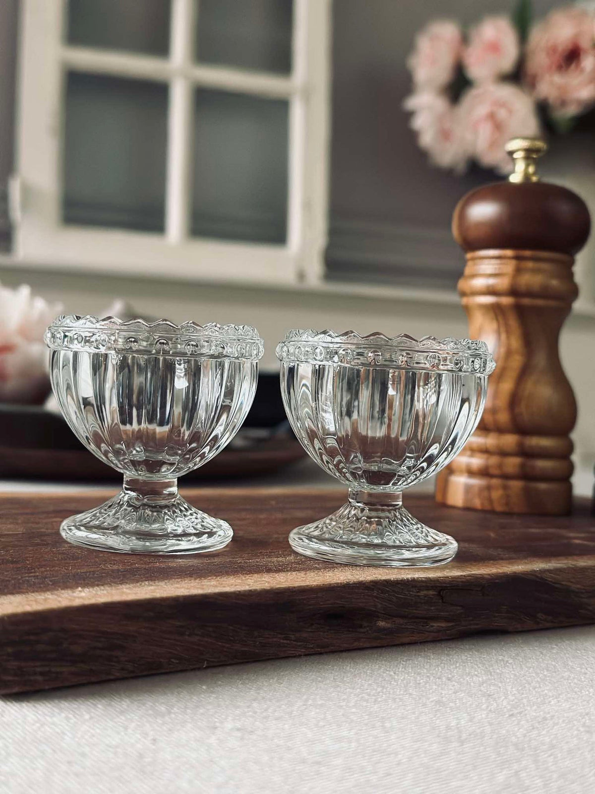 Eierdopjes van glas - Set van 2 st.