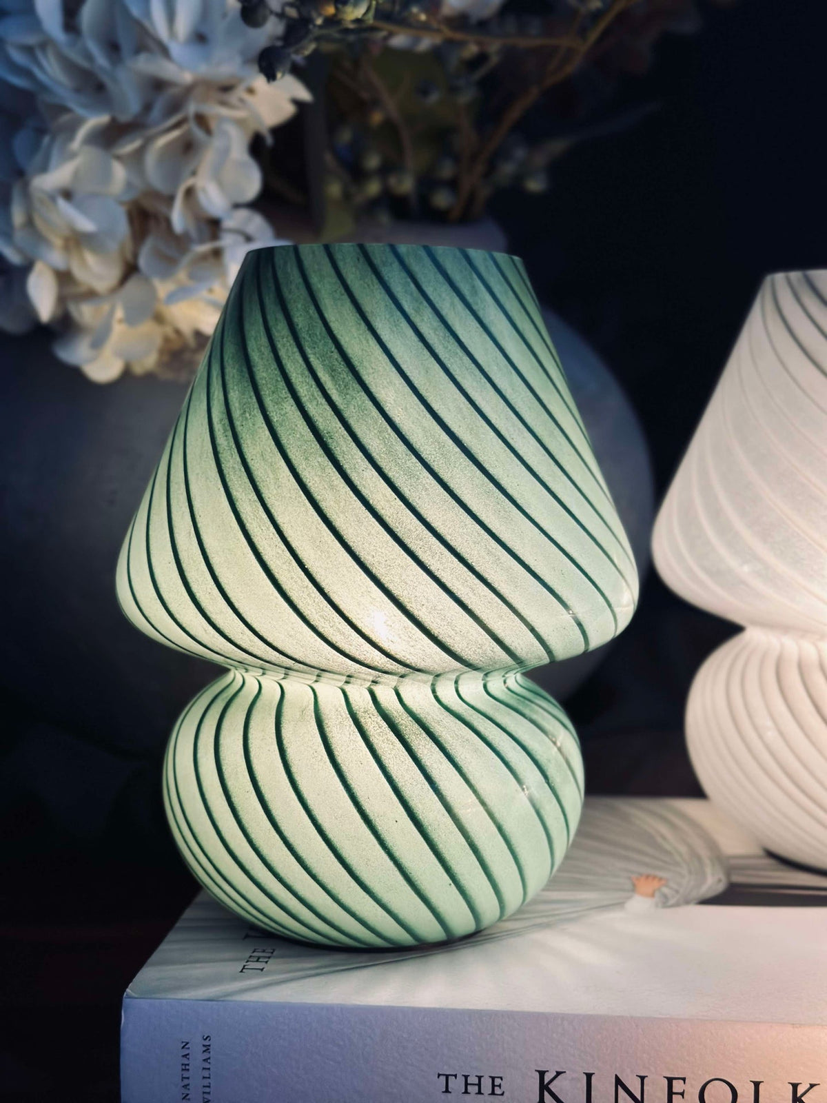 Mushroom Medium - Groen mondgeblazen glas
