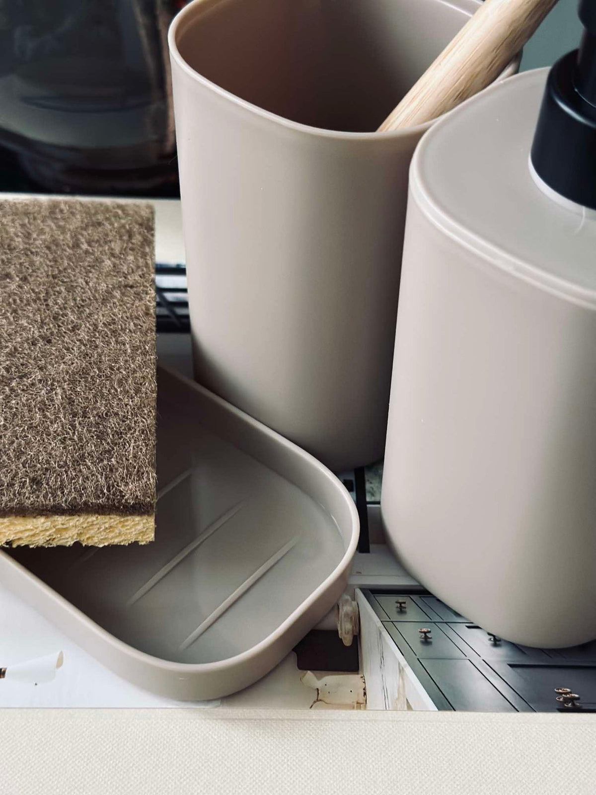Dispenser set in Beige - Set van 3 delen