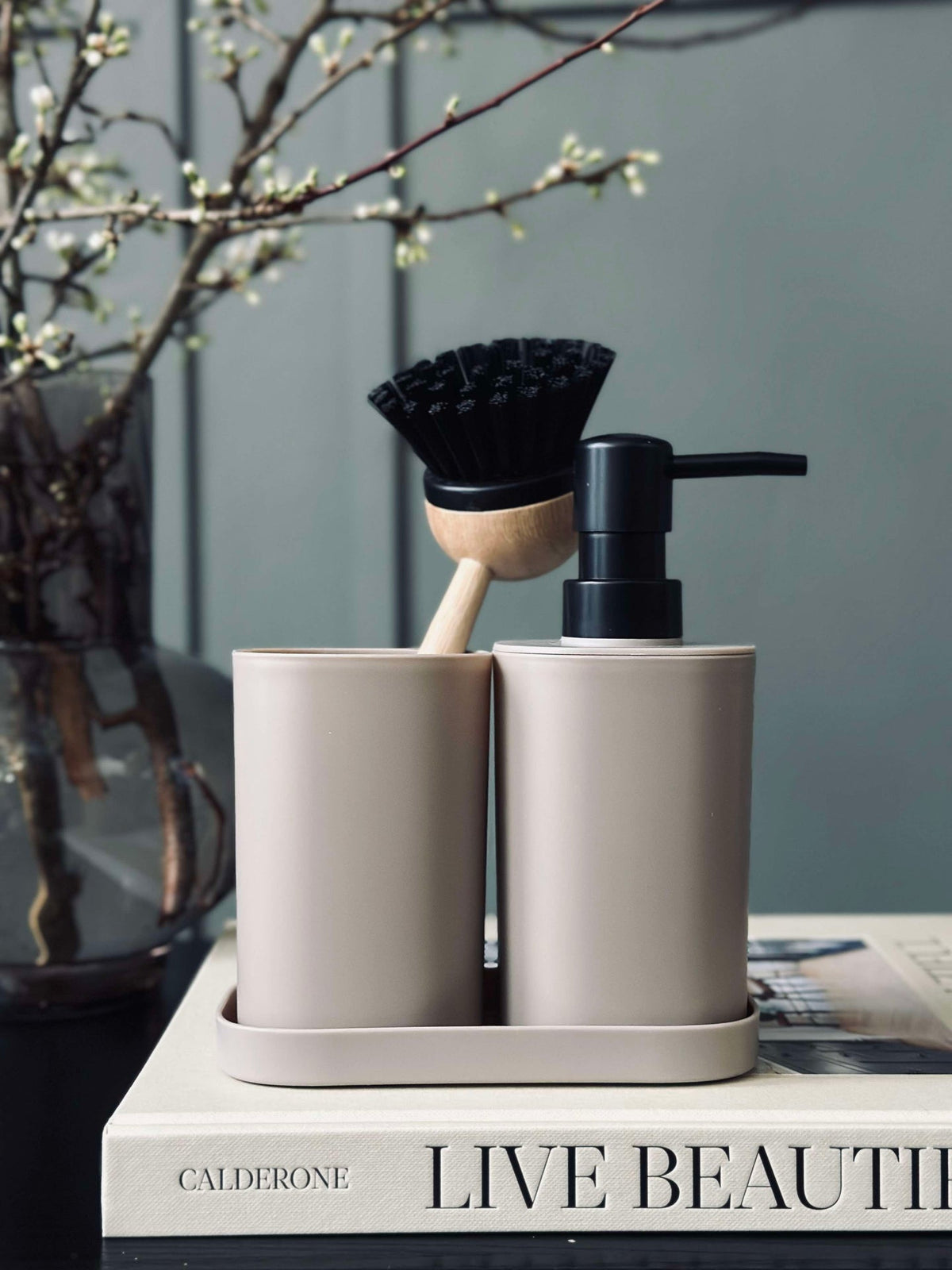 Dispenser set in Beige - Set van 3 delen
