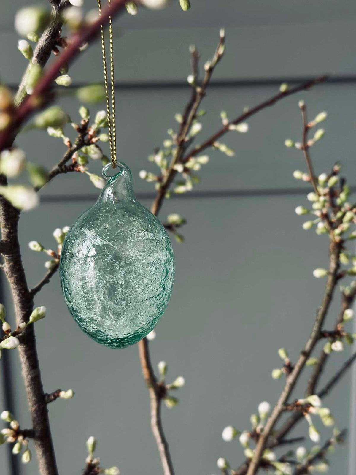 Ophangbare eieren van glas - 3 st. Groen