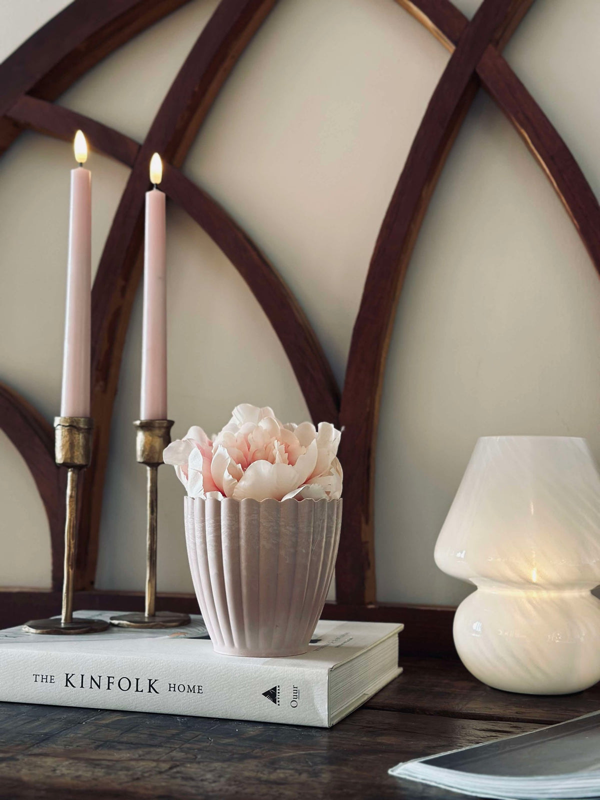 Pot in betonlook - Kleine Roze
