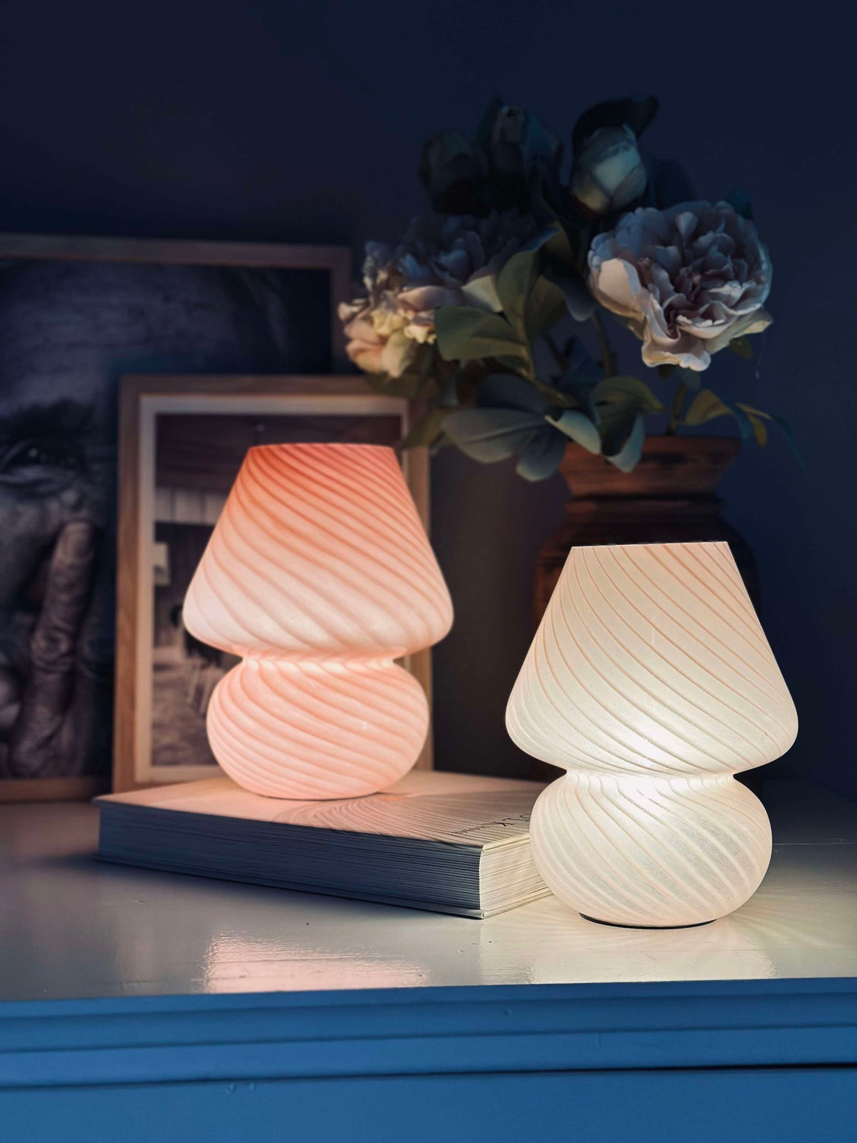 Mushroom Small - Roze mondgeblazen glas
