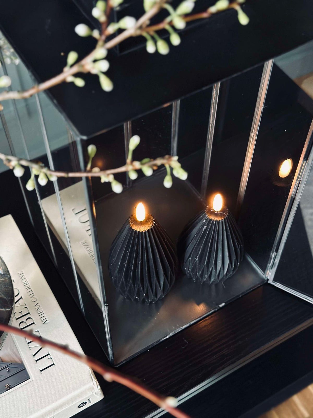 LED Stompkaarsen / Ribbels – 2 stuks Zwart