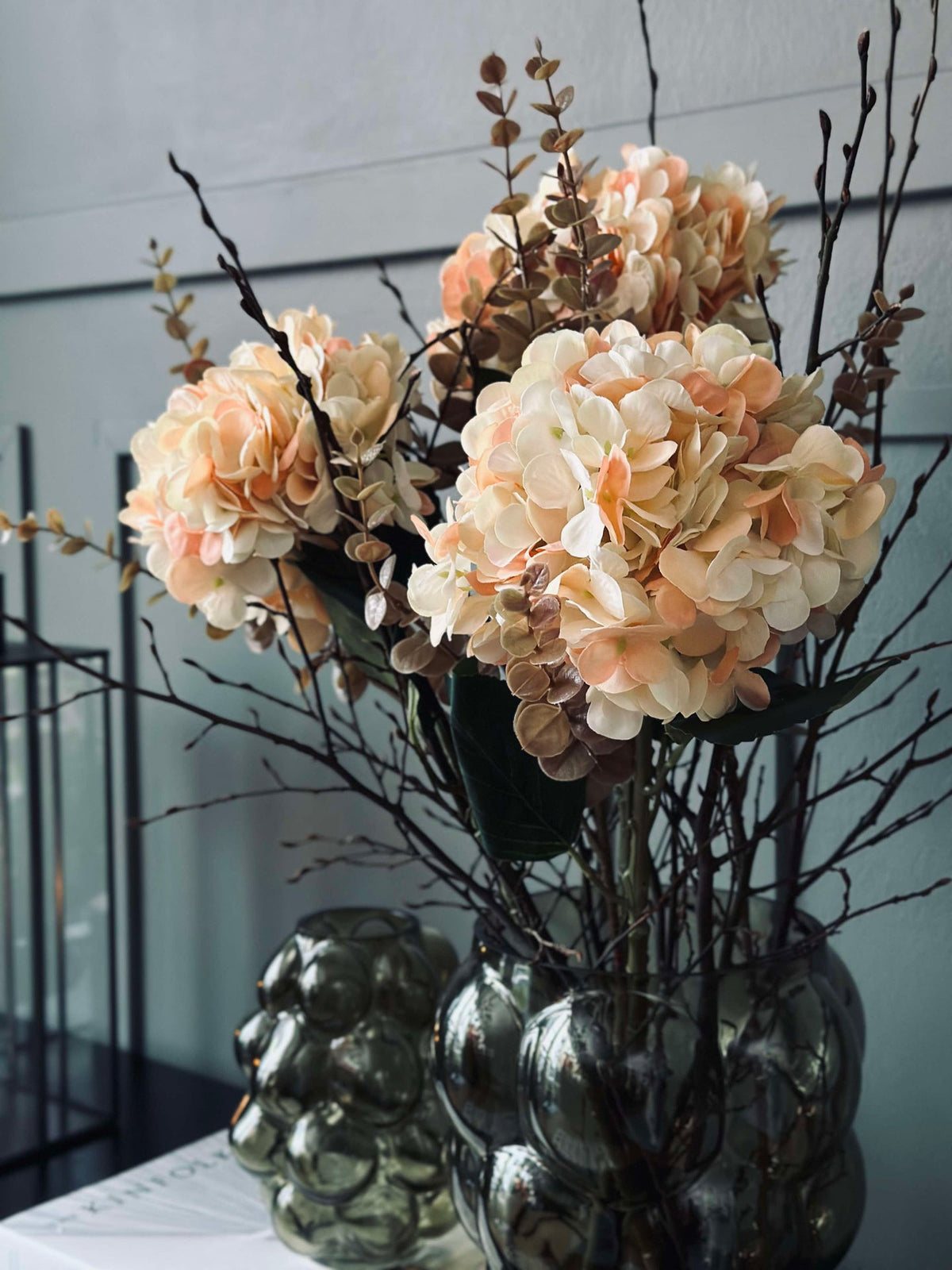 Zijden bloem Hortensia goud
