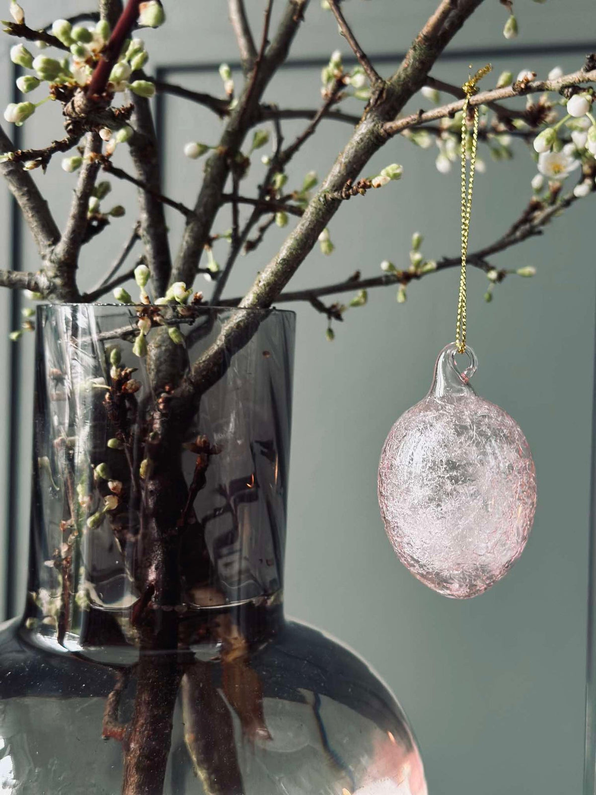 Hangende eieren van glas - 3 st. - Roze
