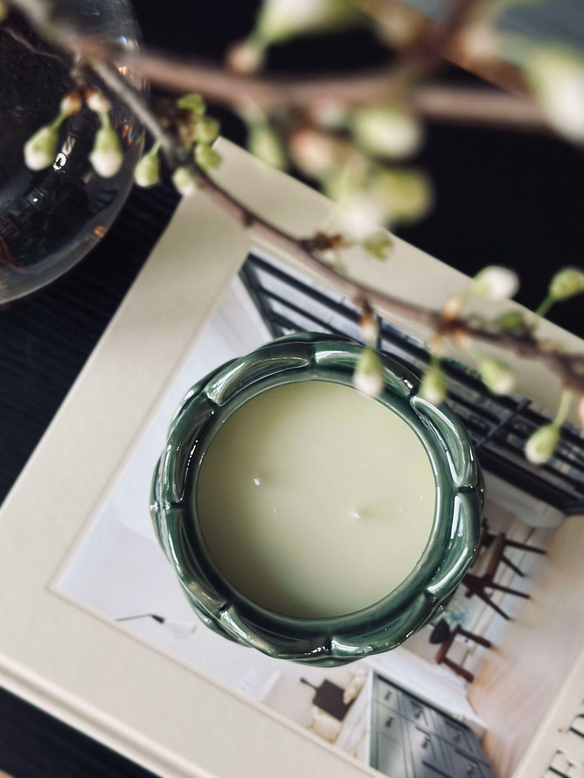 Kaars Lotus - groen Sage