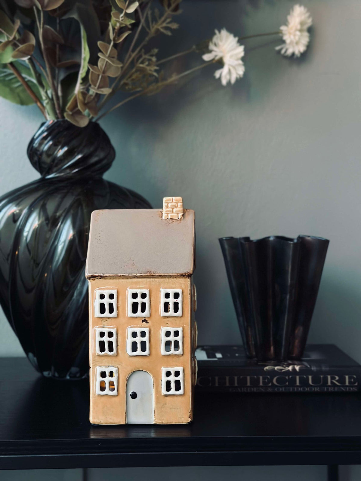 Lichthuisje keramiek - geel