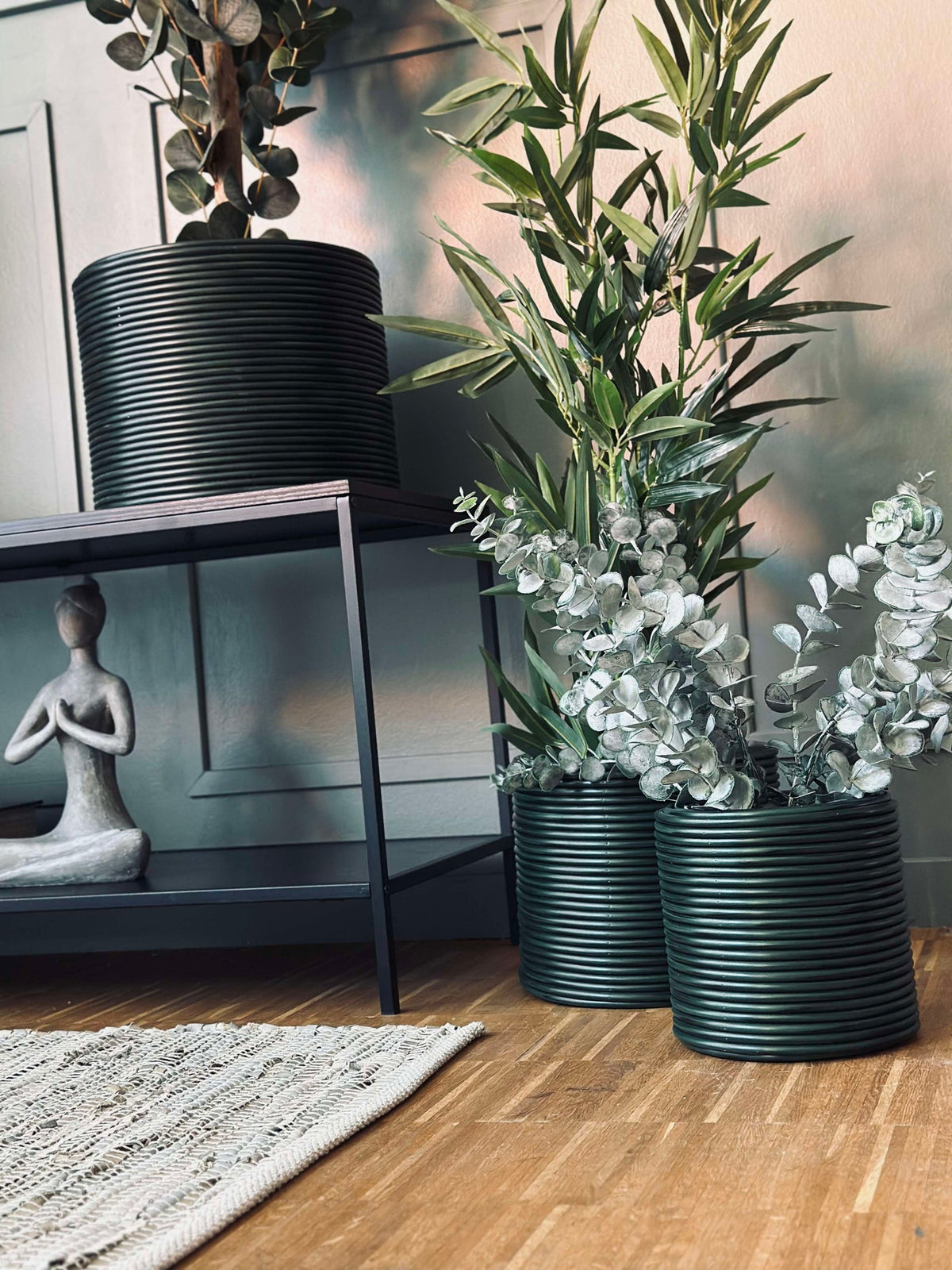 Plantenmand Groen - Set van 3 stuks.