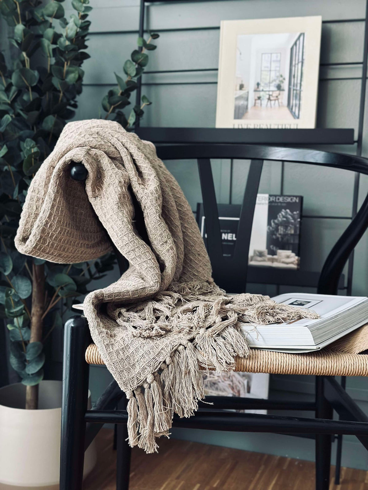 Plaid wafel katoen - Beige