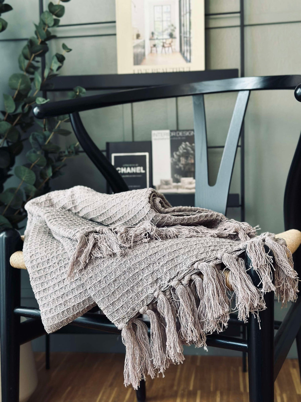 Plaid gewafeld katoen - Taupe