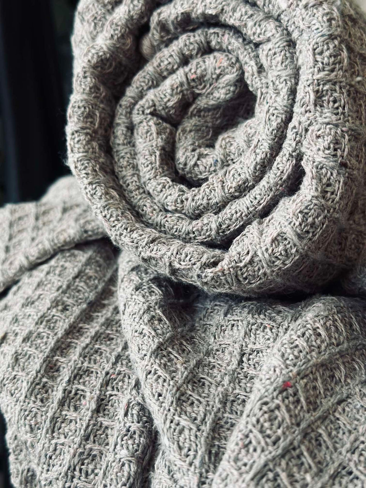 Plaid gewafeld katoen - Taupe