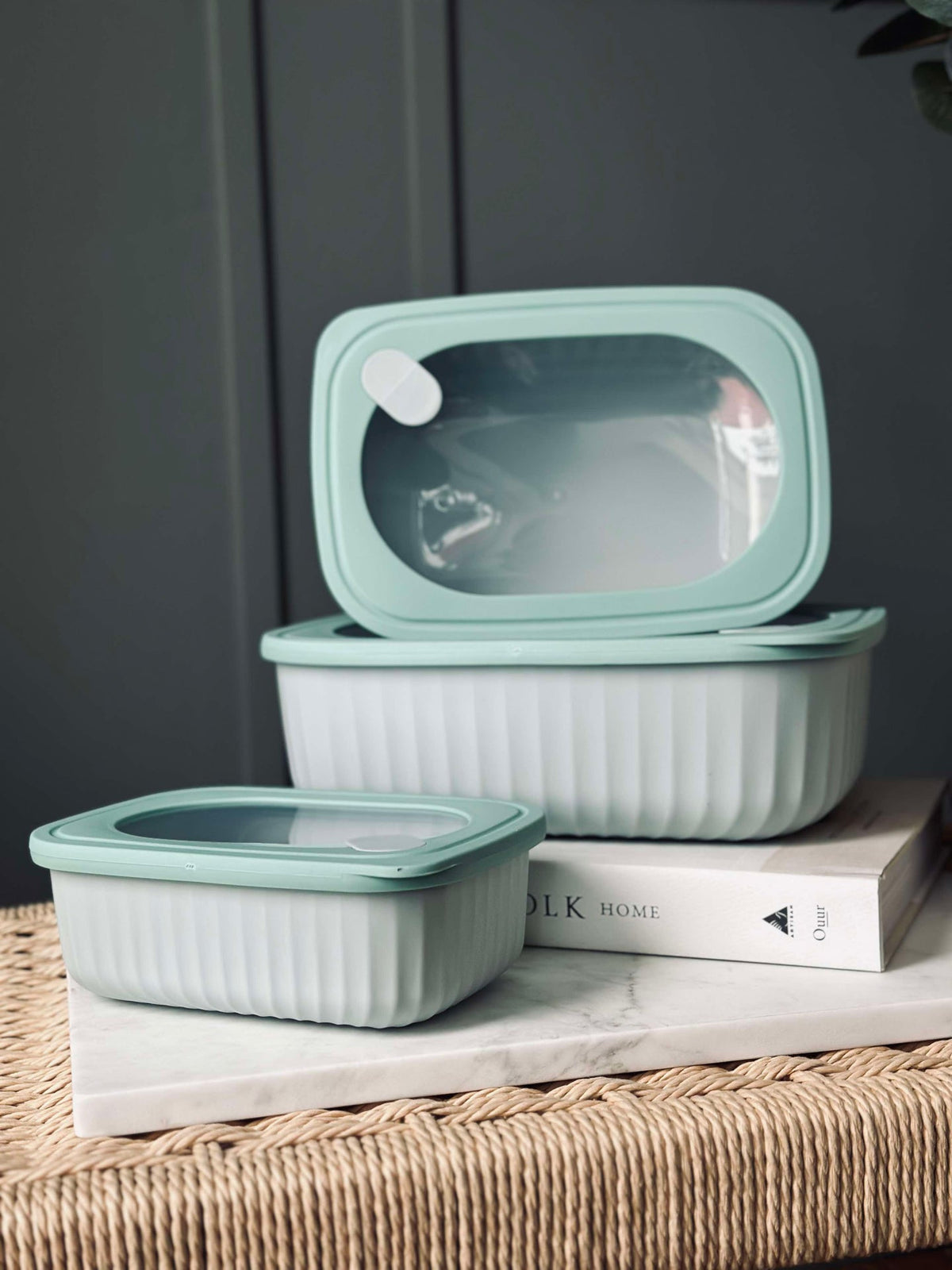 Voorraadbussen Dusty green – Set van 3 stuks