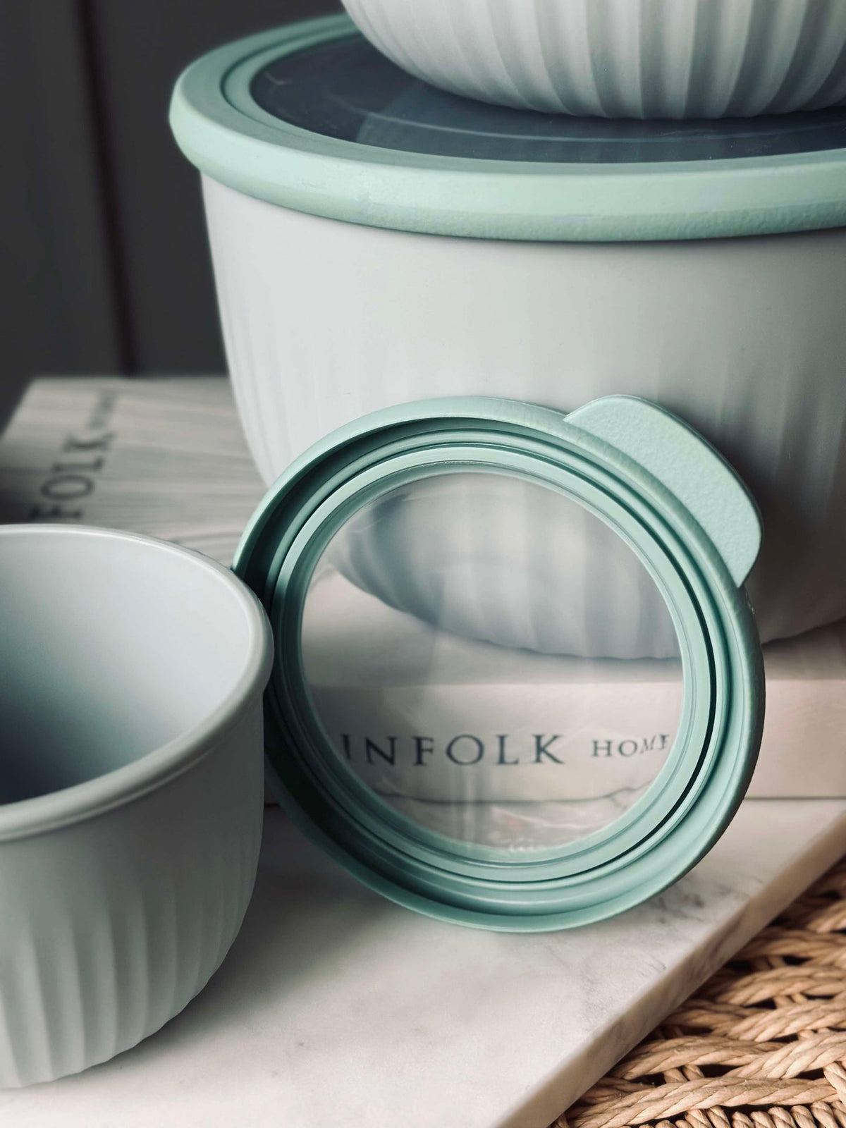 Opbergdozen Dusty green – Set van 4 stuks