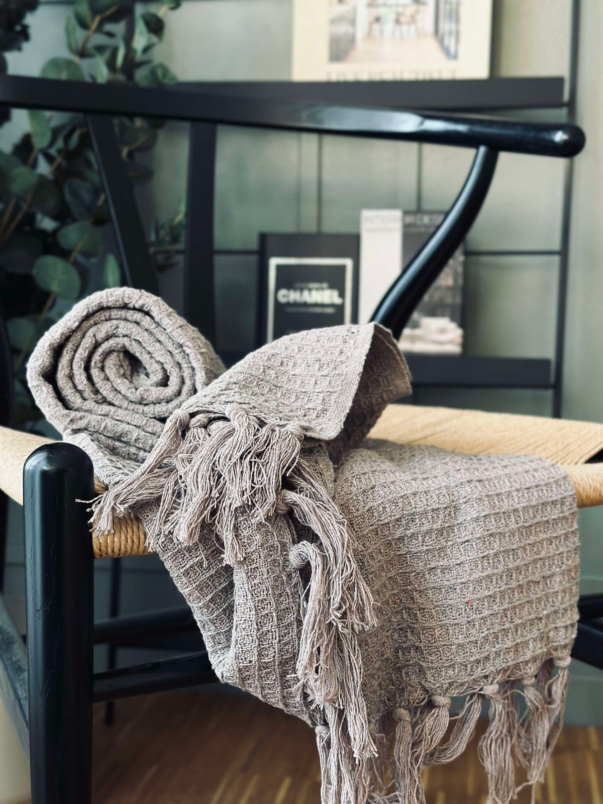 Plaid gewafeld katoen - Taupe