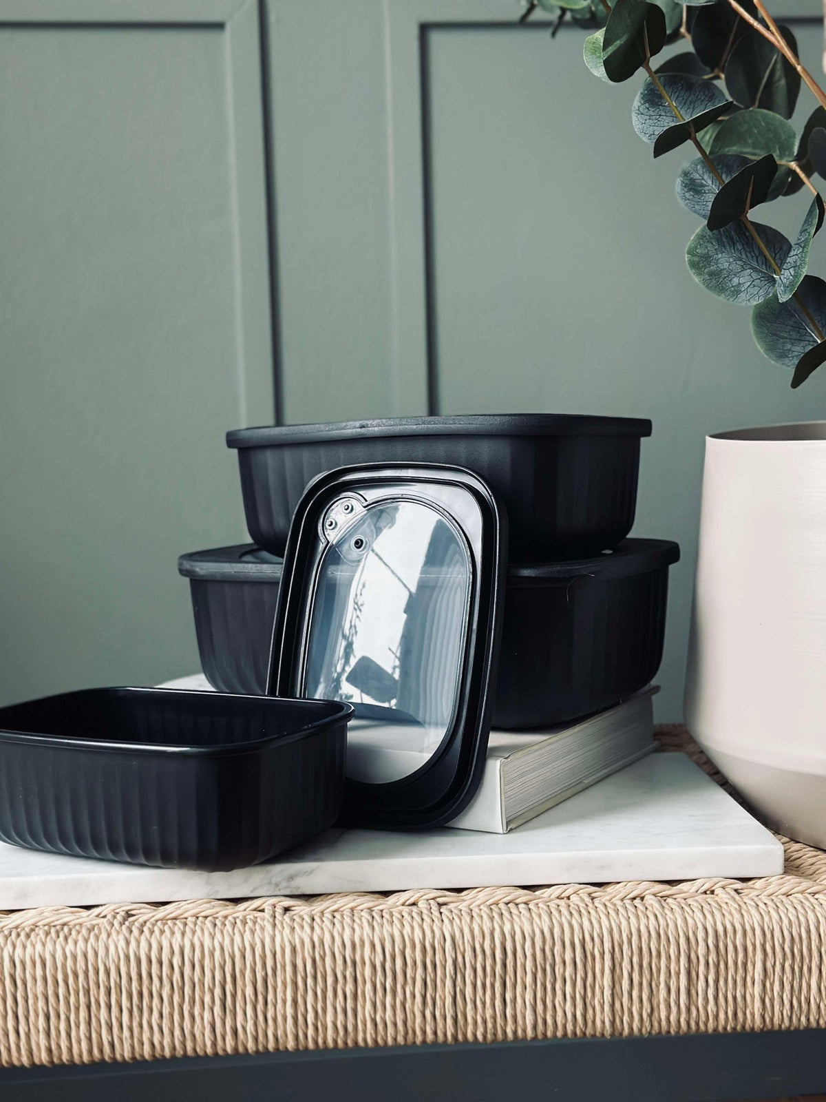 Opbergpotten Black - set van 3