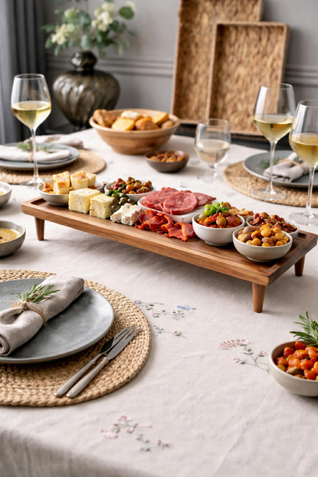 Dienblad met poten Acaciahout - Goed voor tapas