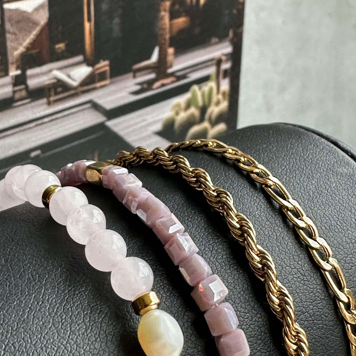Armband Erika lavendel - Set van 4 armbanden