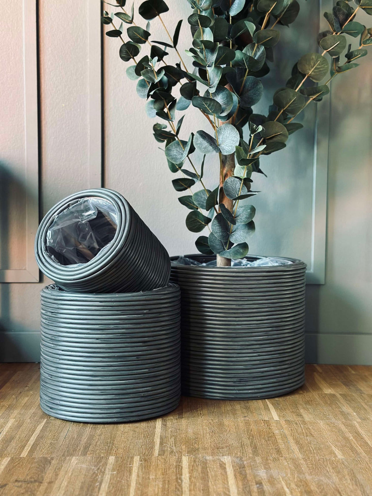 Plantenmand Grijs - Set van 3 stuks