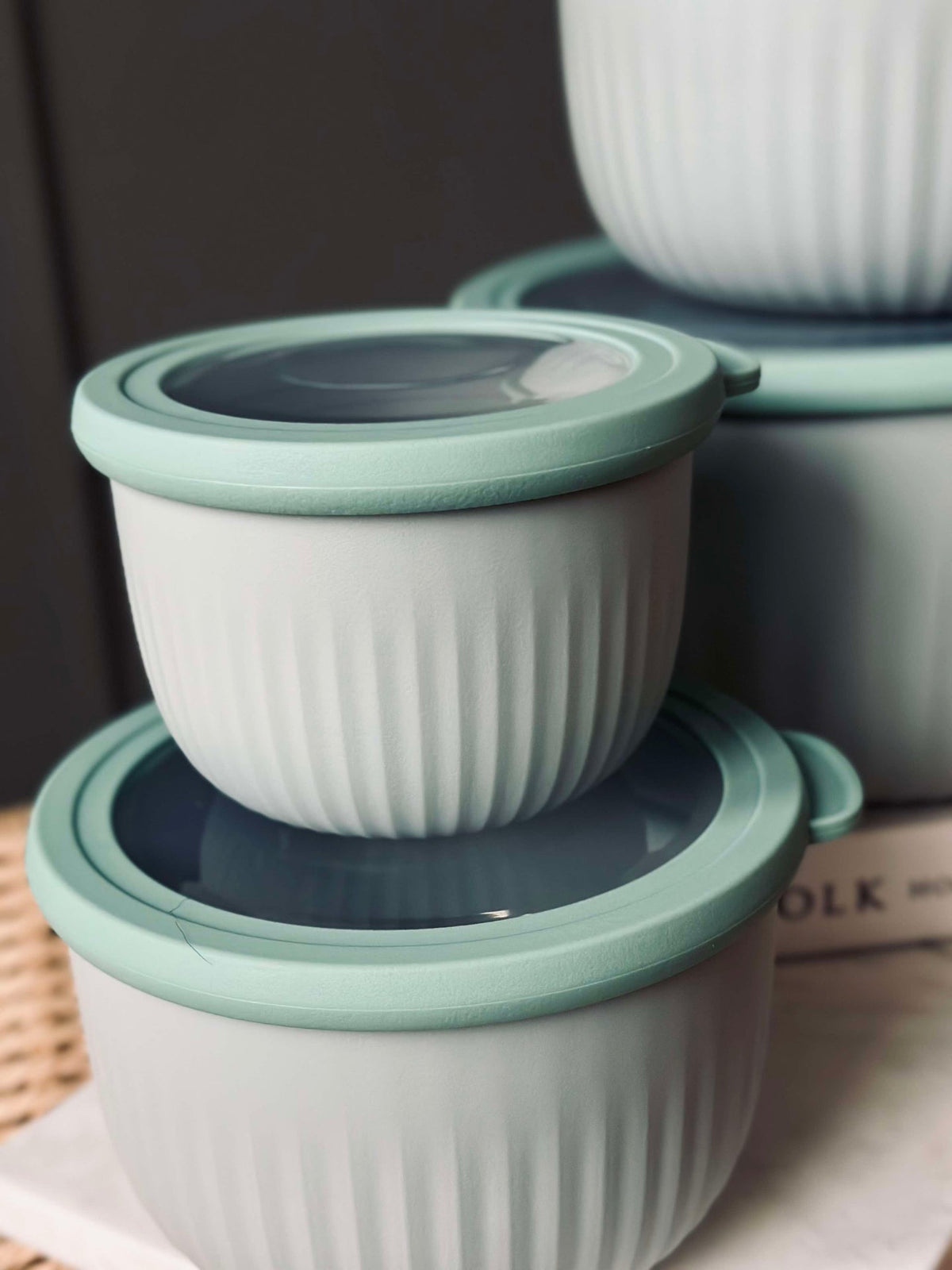 Opbergdozen Dusty green – Set van 4 stuks