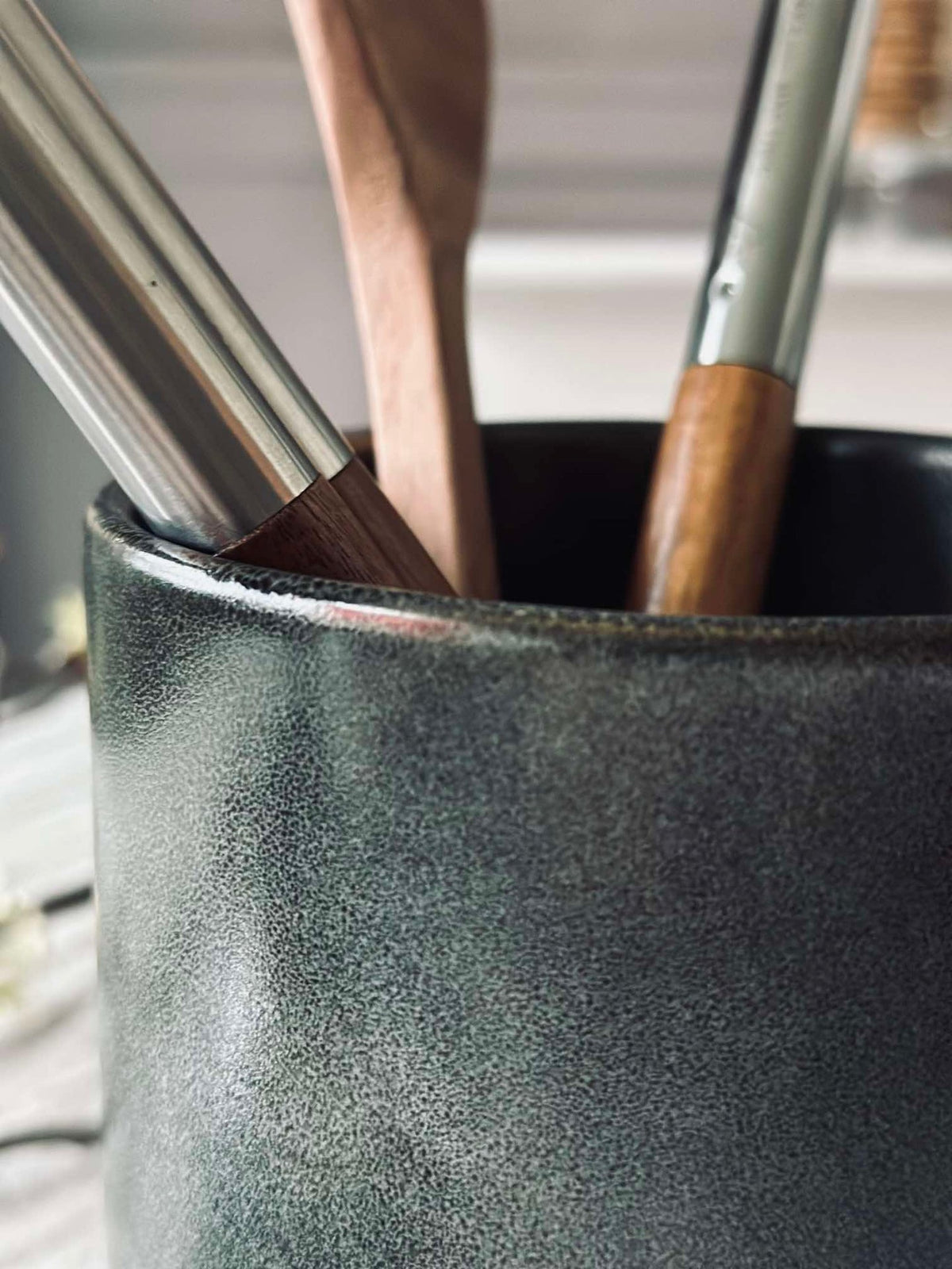 Pot voor keukengerei - Aardewerk Grijs