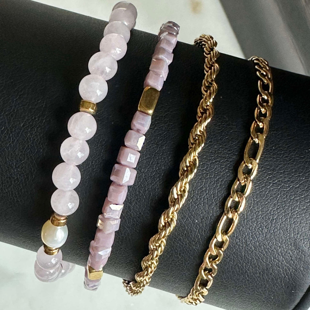 Armband Erika lavendel - Set van 4 armbanden