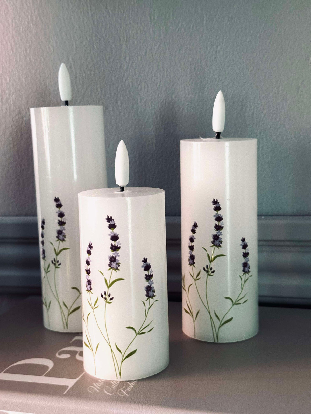 LED FLORA Lavendel – Set van 3 stuks met afstandsbediening
