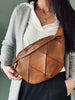 Exclusieve handgevlochten bumbag - Cognac
