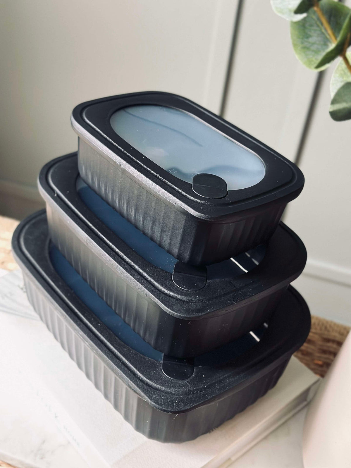 Opbergpotten Black - set van 3