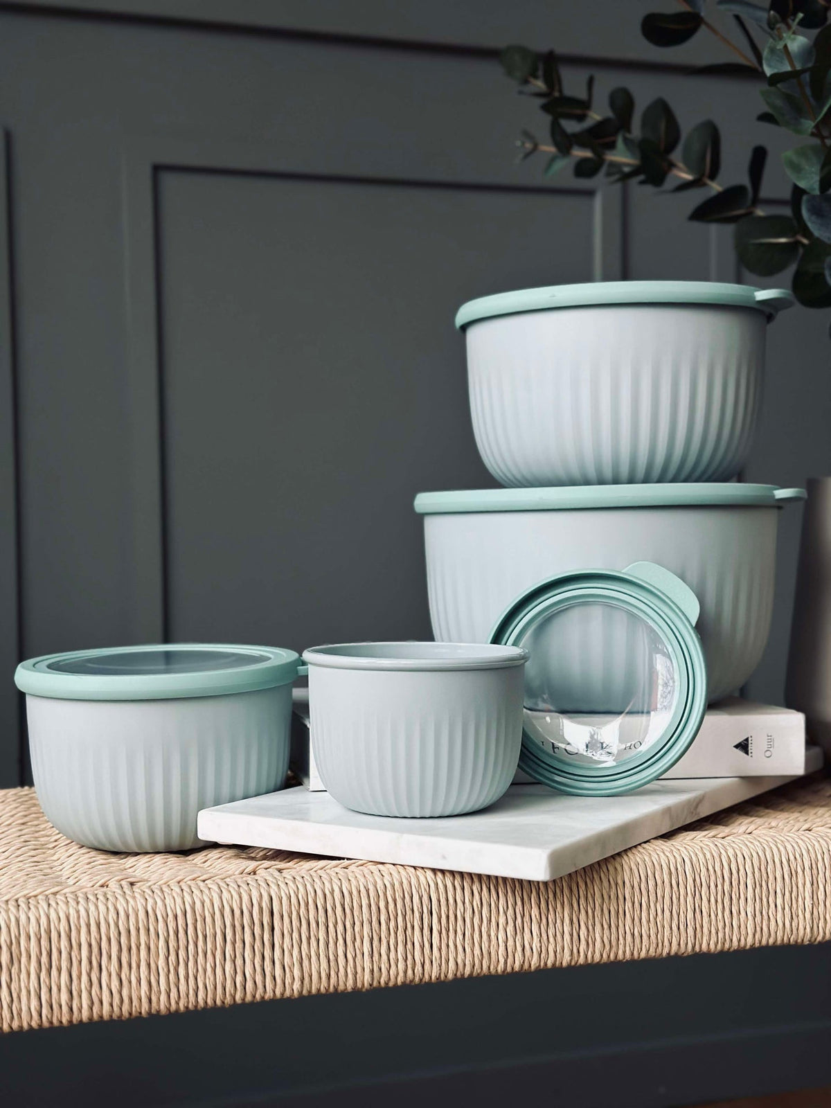 Opbergdozen Dusty green – Set van 4 stuks