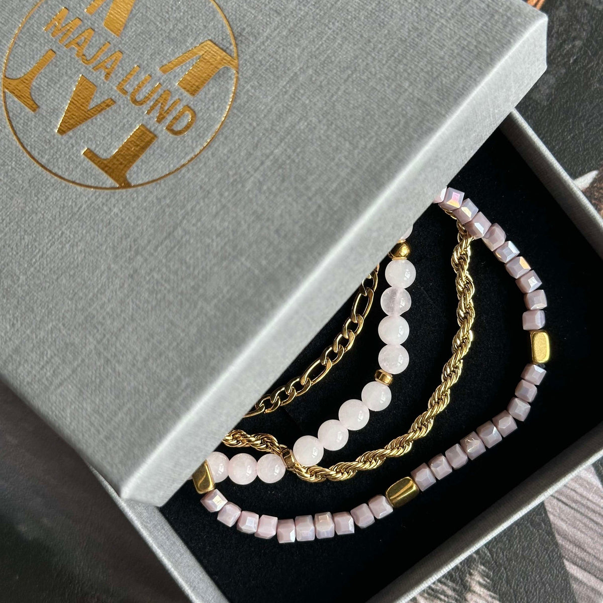 Armband Erika lavendel - Set van 4 armbanden