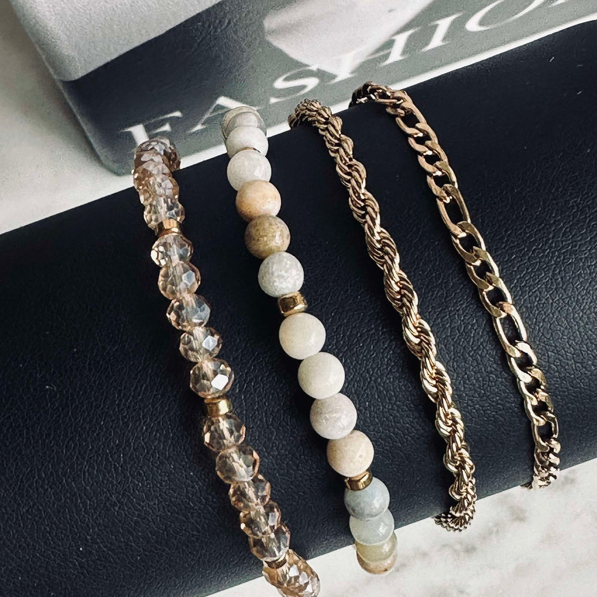 Armband Erika Natur - Set van 4 armbanden