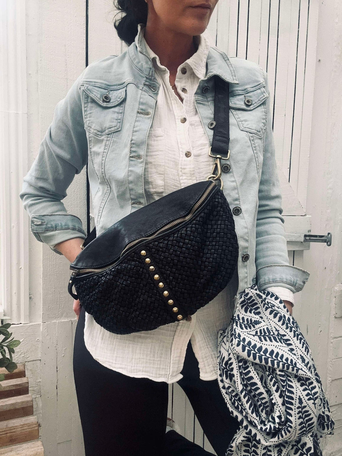 Sjaal Denim / White