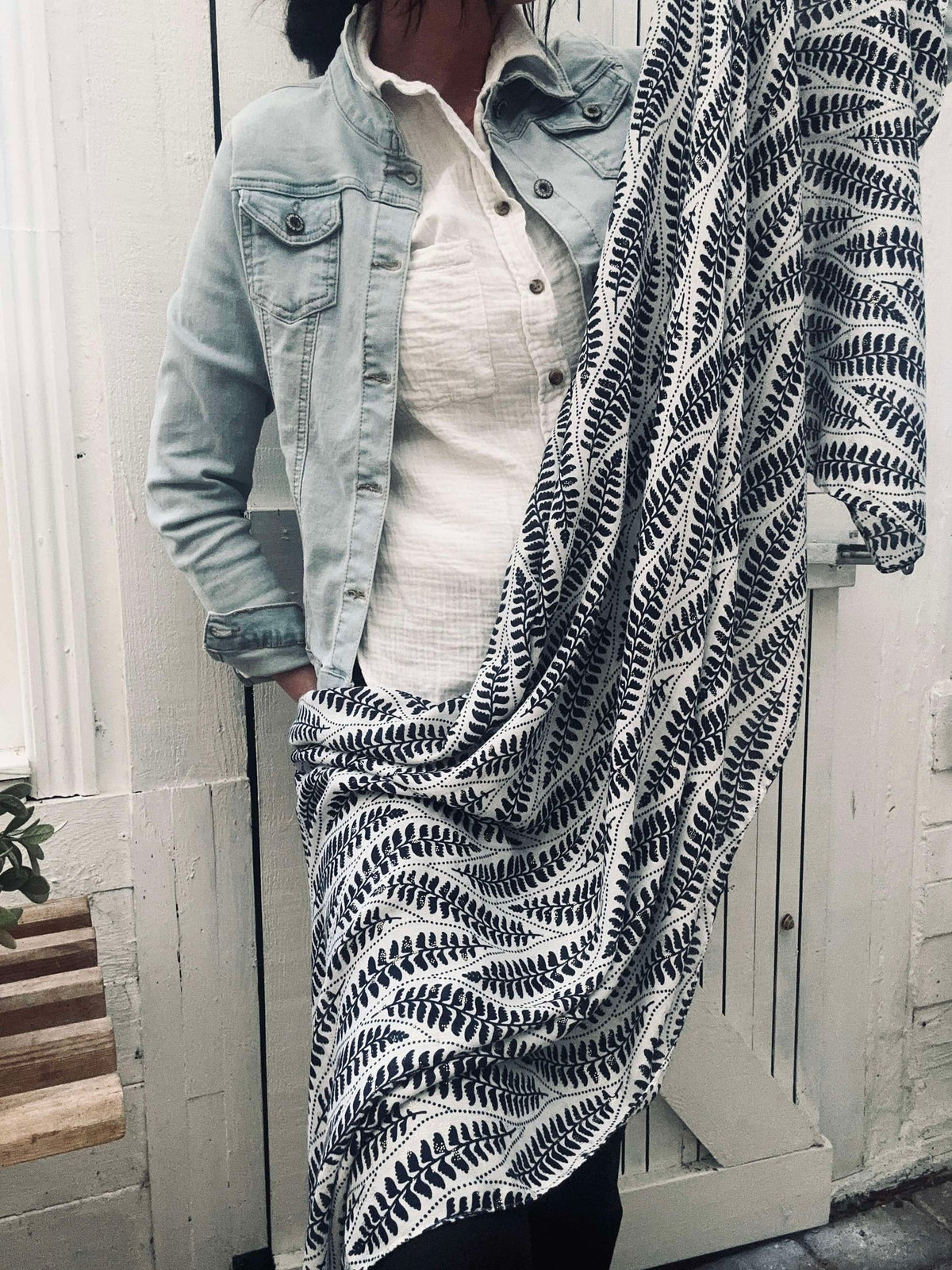 Sjaal Denim / White