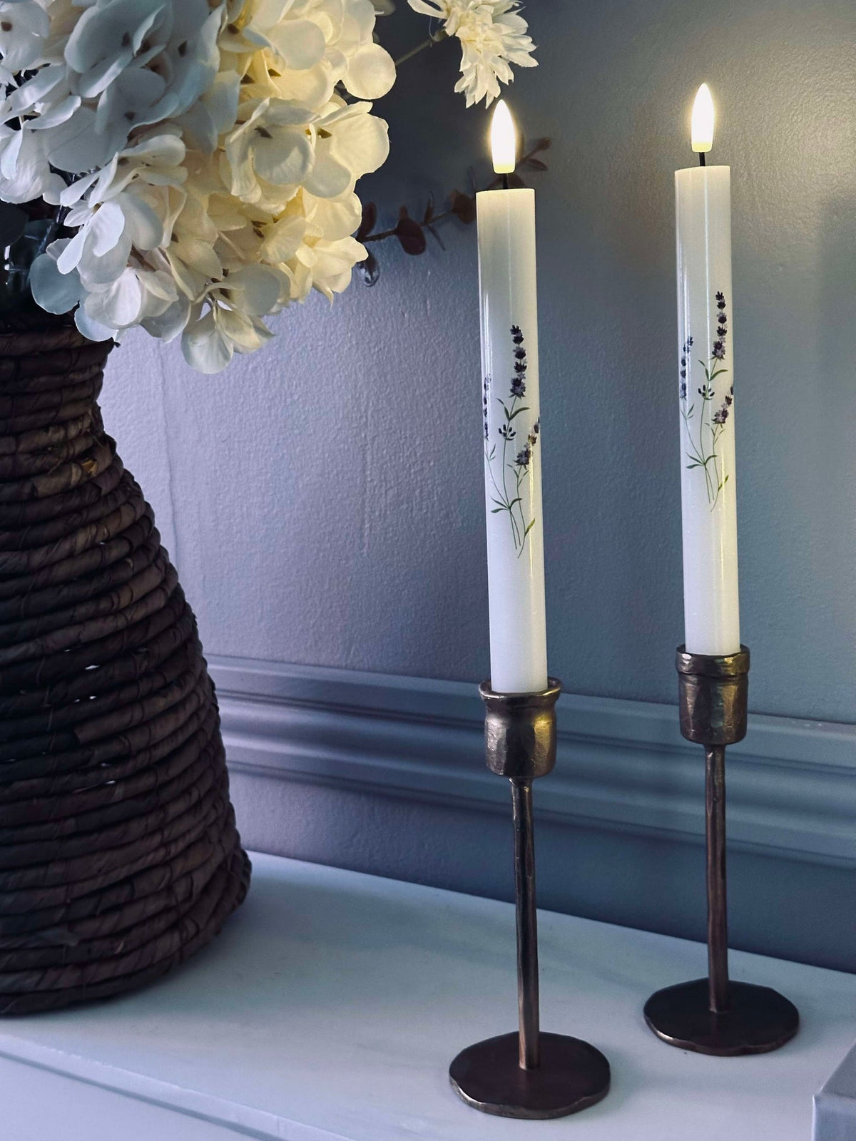 LED lavendel Kaarsen – Set van 2 stuks