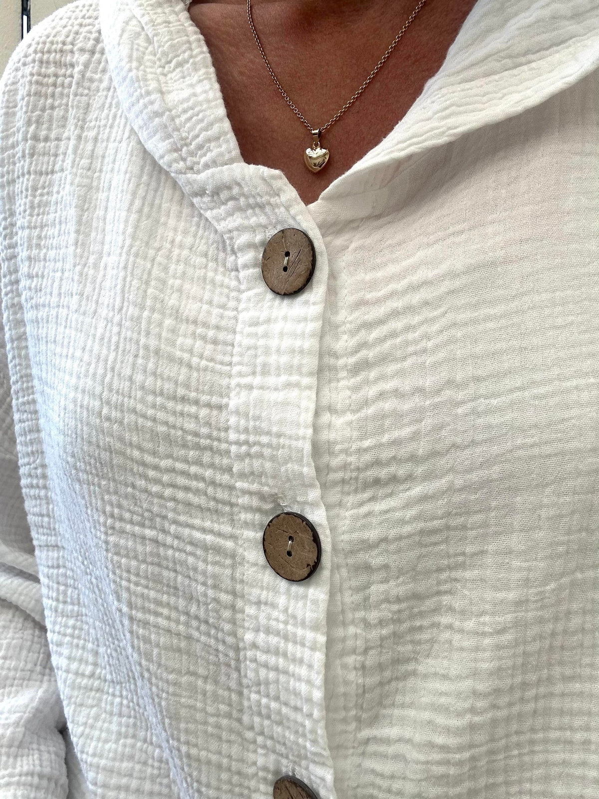 Cardigan van licht wafelgeweven katoen - White