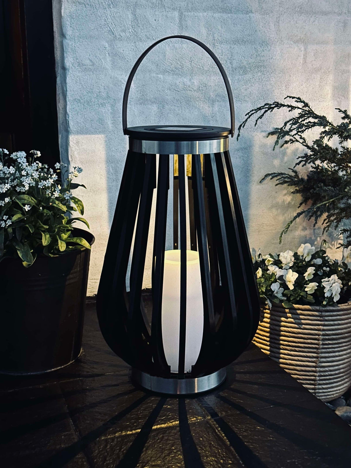Lantaarn Solar black XL