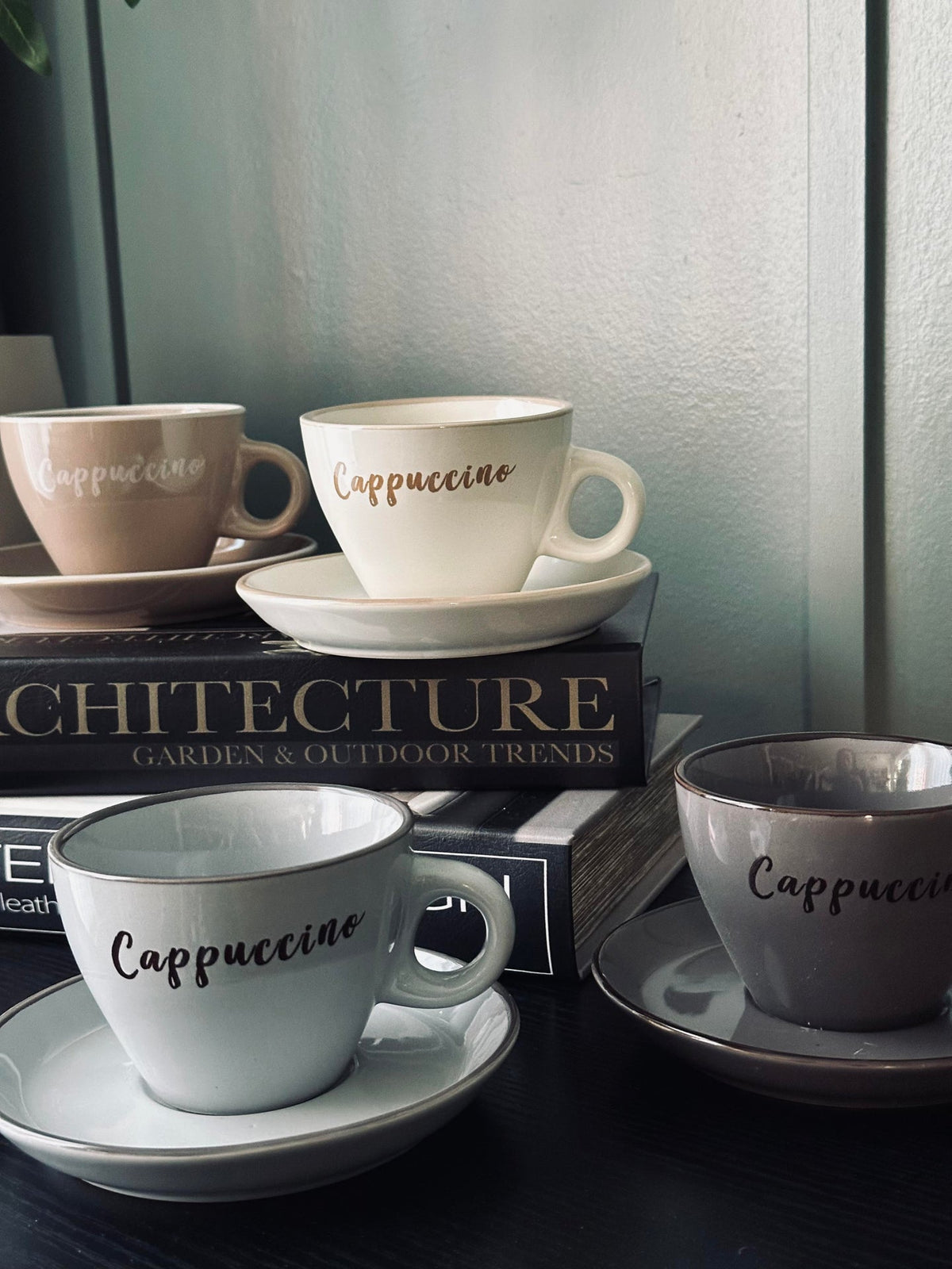 Kop met schotel Cappuccino - Set van 4 st.