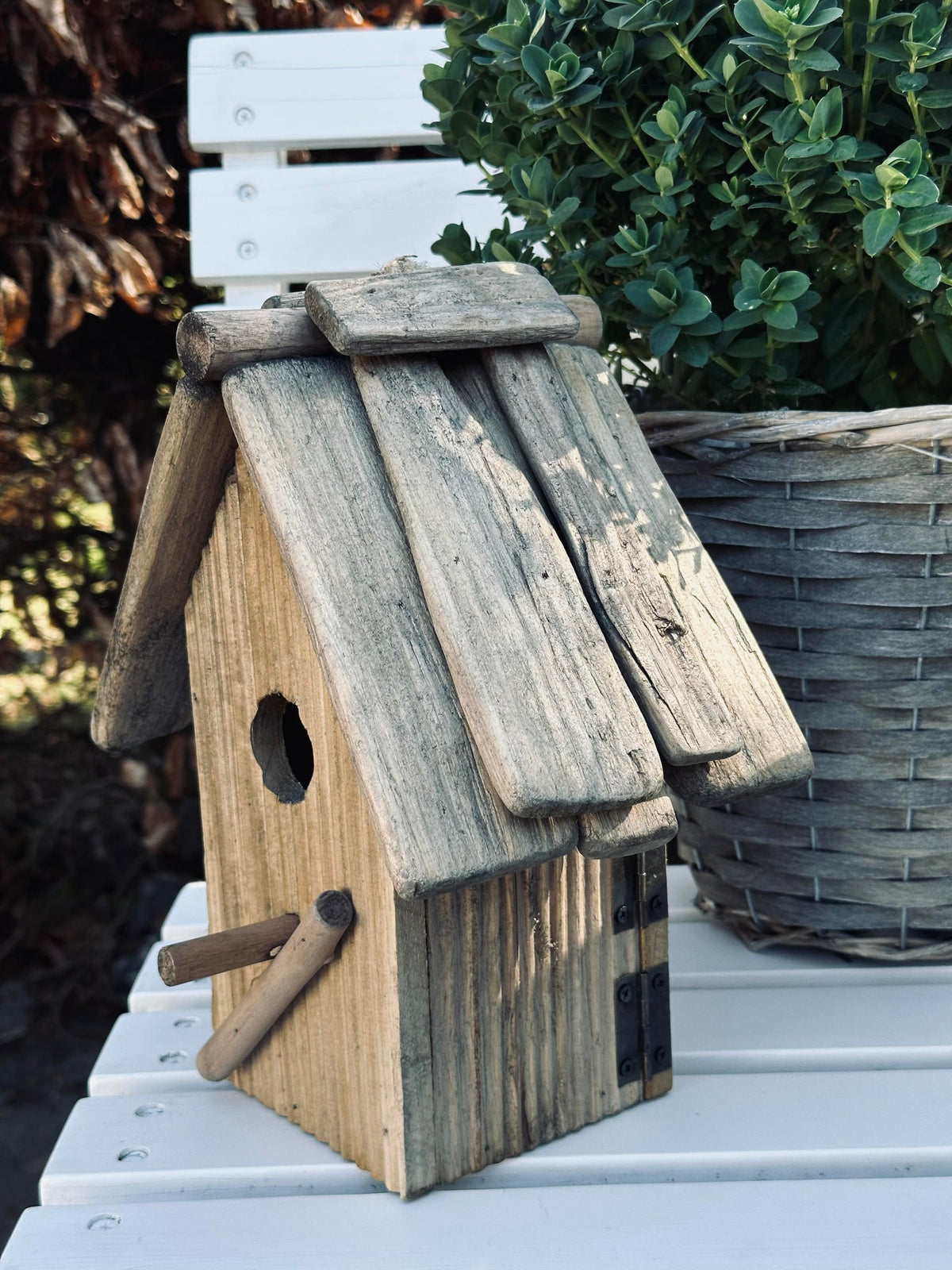 Vogelhuisje van gewassen hout - Groot