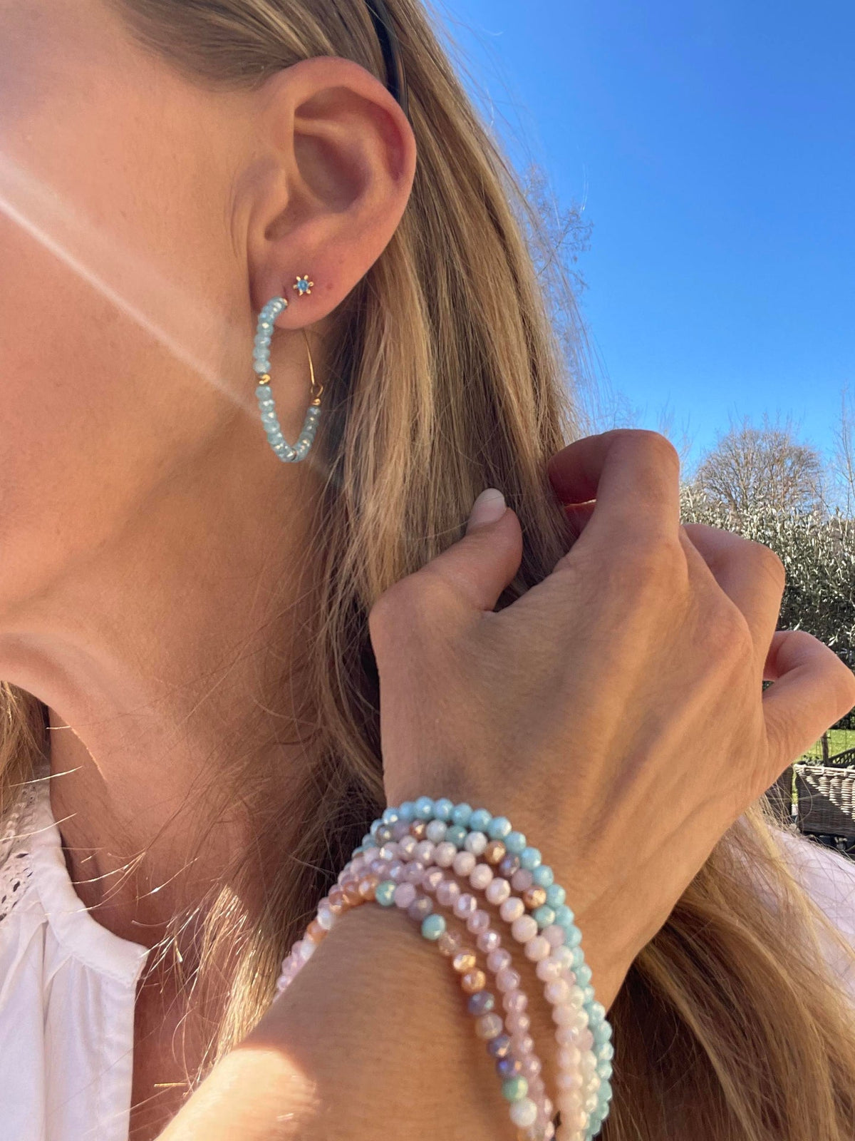 Oorbellen Merle – Ice blue