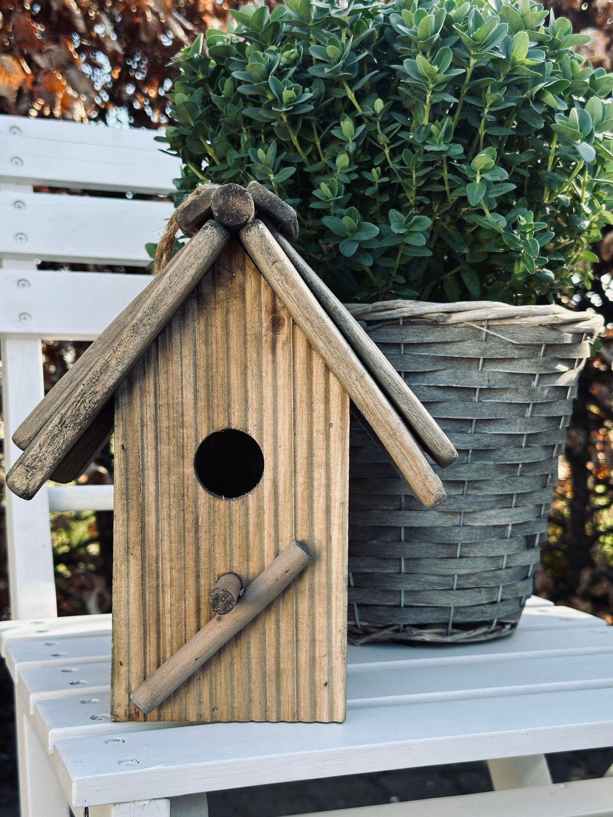 Vogelhuisje van gewassen hout - Groot