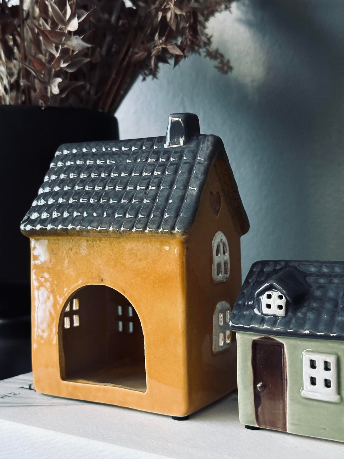 Licht huisje - Geel keramiek