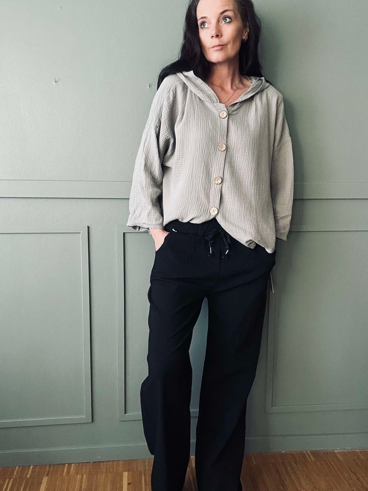 Cardigan van licht wafelpiqué katoen - Beige
