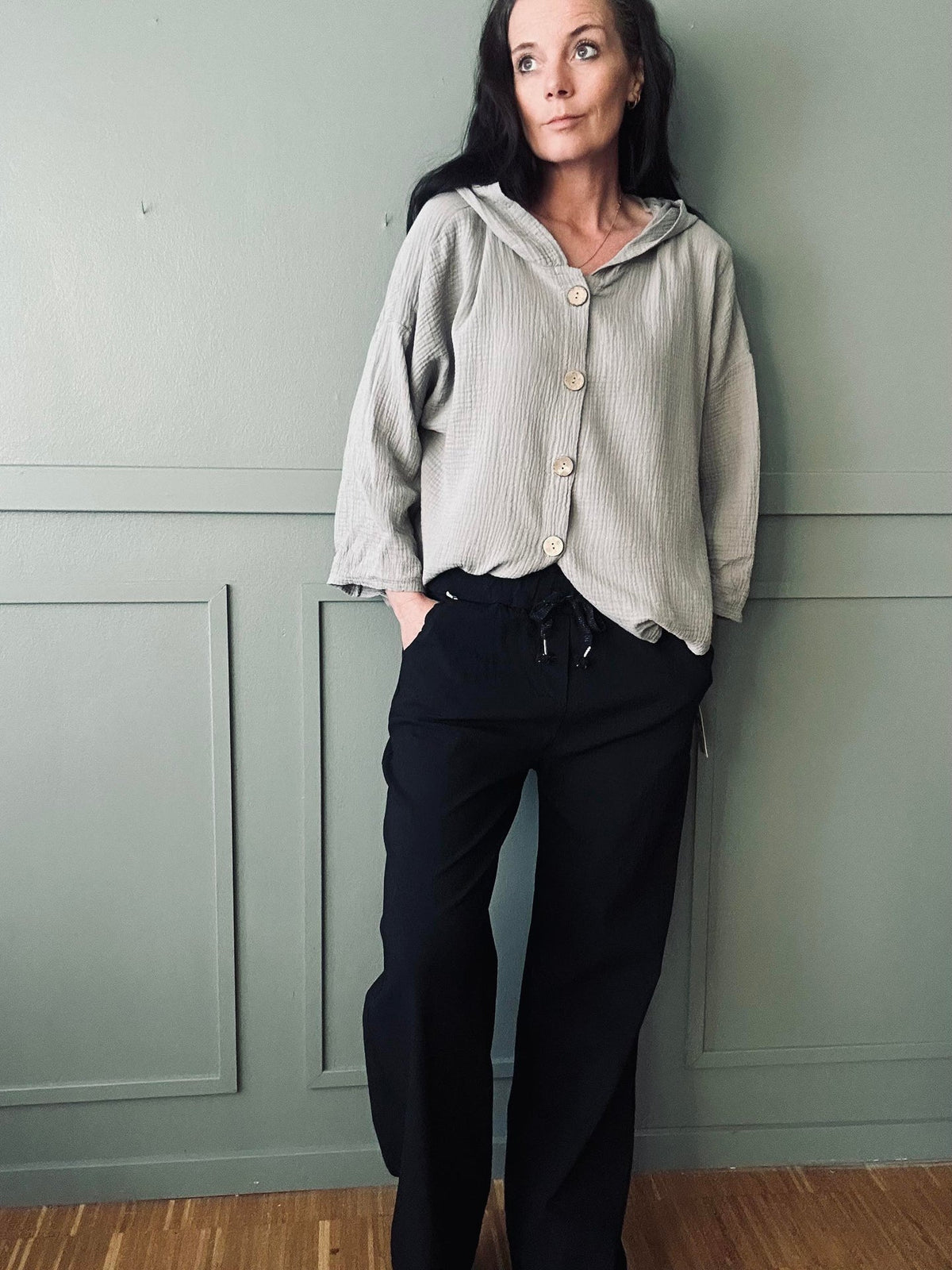 Broek m. stretch Black – plus onesize 40-48