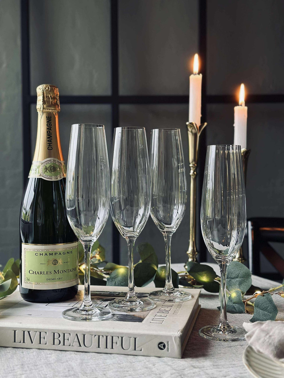 Champagneglazen CRYSTAL - Set van 4 st.