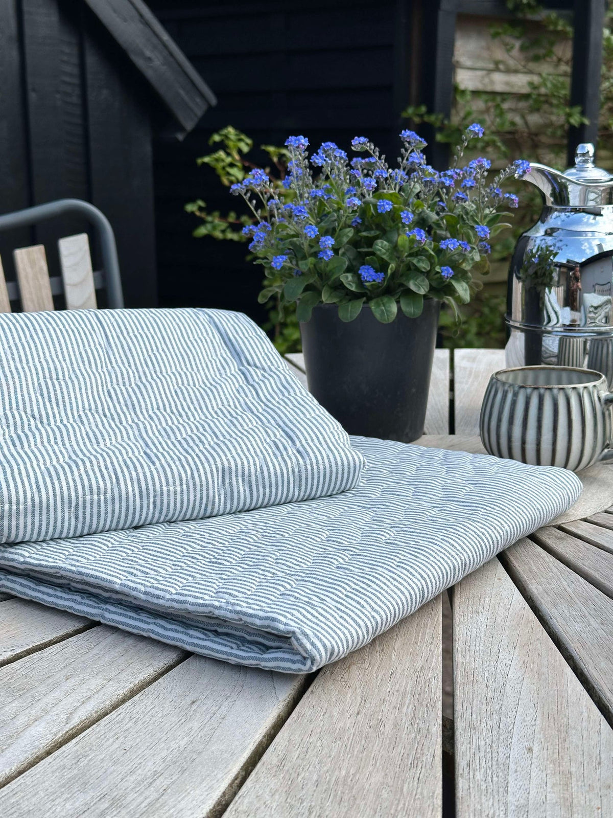 Picknickkleed Blauw gestreept