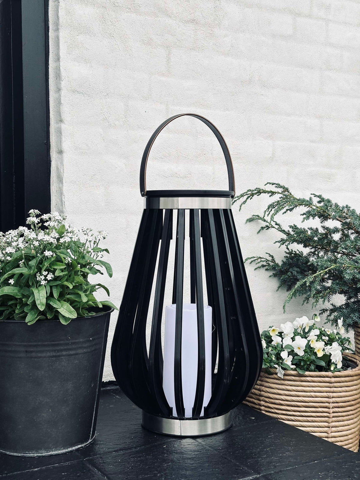 Lantaarn Solar black XL