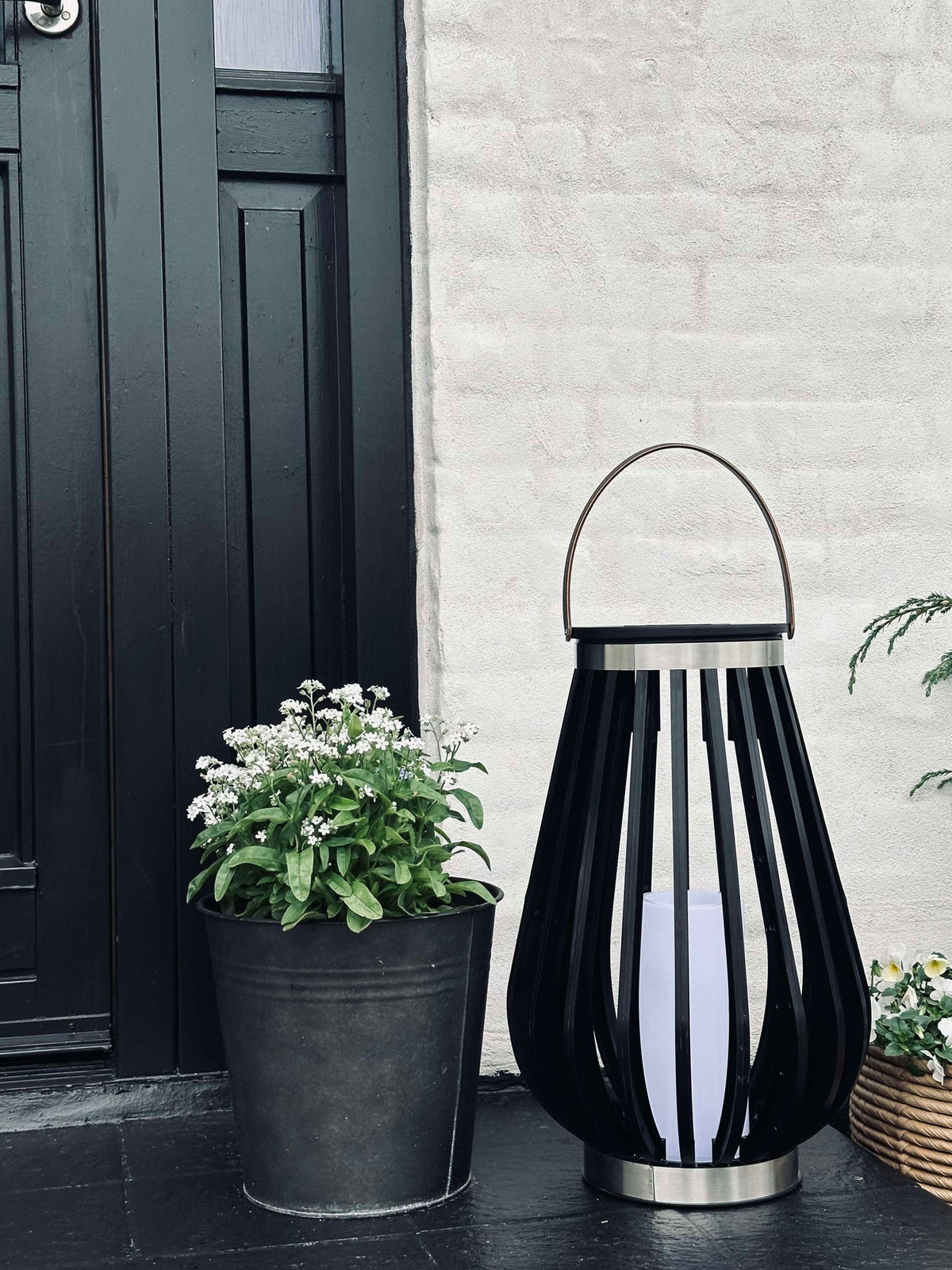 Lantaarn Solar black XL